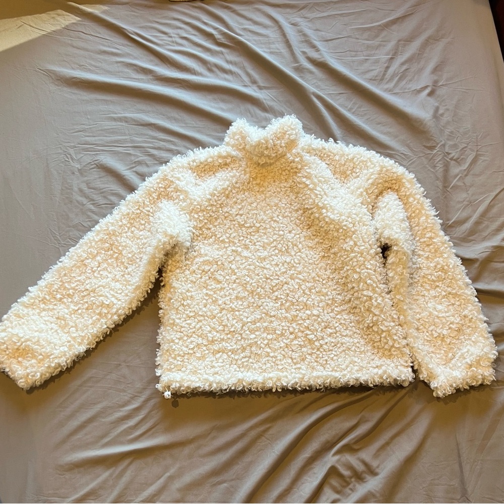 Cozy White Sherpa Pullover